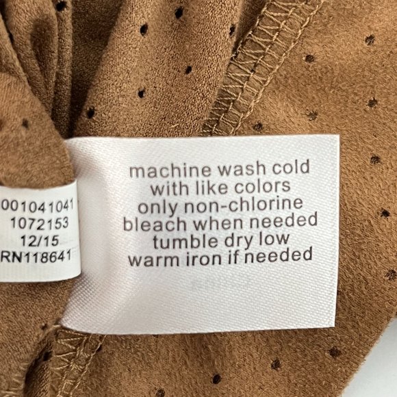 Lane Bryant Brown Microsuede Top Plus Size 22/24 Short Sleeve Split Neck Stretch - Picture 9 of 10